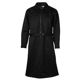 Autre Marque-Contemporary Designer Black Zipper Dress Coat-Black