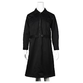 Autre Marque-Abrigo de vestir con cremallera negro de diseñador contemporáneo-Negro