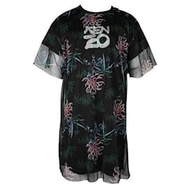 Kenzo-vestido estilo camiseta Kenzo Mesh-Negro