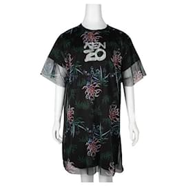 Kenzo-vestido estilo camiseta Kenzo Mesh-Negro