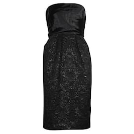 Autre Marque-CARLA ZAMPATTI Schwarzes Kleid mit glänzenden Details-Schwarz