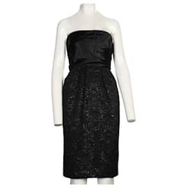 Autre Marque-CARLA ZAMPATTI Schwarzes Kleid mit glänzenden Details-Schwarz