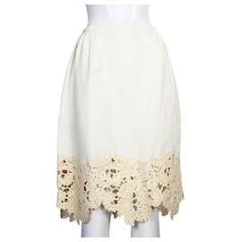 Oscar de la Renta-OSCAR DE LA RENTA Skirt With Straw Embellishment-Other