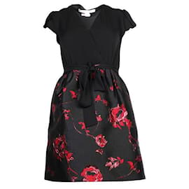 Diane Von Furstenberg-DIANE VON FURSTENBERG Silk Top Dress With Roses Skirt-Black