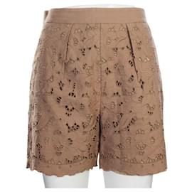 Stella Mc Cartney-Stella Mccartney Brown Short With Embroided Details-Brown
