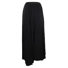 Lanvin-LANVIN Pleated Maxi Skirt-Black