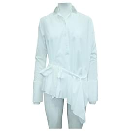 Autre Marque-Camisa de popeline branca com cinto CONTEMPORARY DESIGNER-Branco