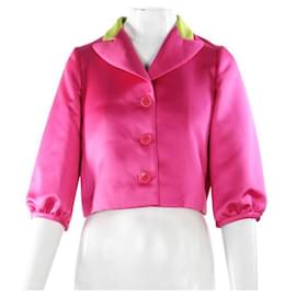 Moschino-MOSCHINO Pink Neon Short Jacket-Fuschia