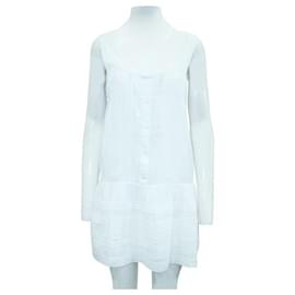 Magali Pascal-Magali Pascal White Cotton Dress-White