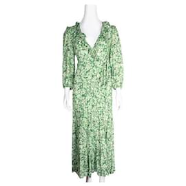 Autre Marque-Green Floral Wrap Dress-Green