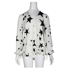 Autre Marque-Weiße Bluse mit schwarzem Sternenprint-Mehrfarben