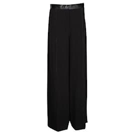 Elizabeth And James-Pantalón ancho negro con cinturón brillante-Negro