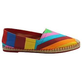 Valentino-Espadrillas a righe in tela-Multicolore