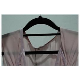 Autre Marque-CONTEMPORARY DESIGNER Pastel Pink Deep V-neck Dress-Other