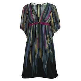 Autre Marque-CONTEMPORARY DESIGNER Colorful Silk Dress-Multiple colors