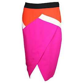 Autre Marque-CONTEMPORARY DESIGNER Black, orange, Beige and Fuchsia Bold Colors Skirt-Multiple colors