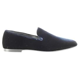 Autre Marque-CONTEMPORARY DESIGNER Navy Blue Velvet Loafers-Navy blue