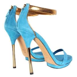 Gucci-GUCCI Blaue Kelis-Sandalen-Blau