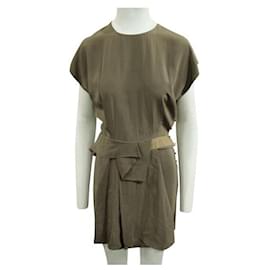 Autre Marque-CONTEMPORARY DESIGNER Embellished Midi Dress-Khaki