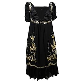 Anna Sui-ANNA SUI Abito in seta nera-Nero