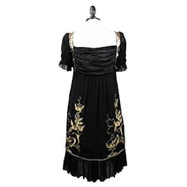 Anna Sui-ANNA SUI Robe en soie noire-Noir