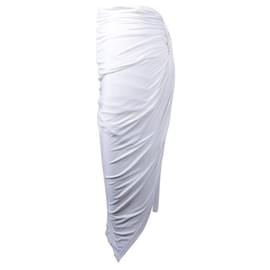 Donna Karan-DONNA KARAN White Draped Skirt-White