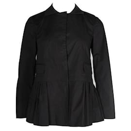 Autre Marque-Camisa negra de manga larga de diseñador contemporáneo con detalle plisado-Negro