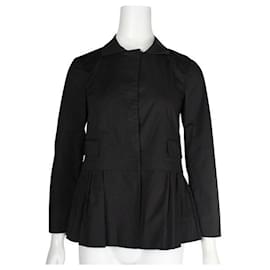 Autre Marque-Contemporary Designer Black Long Sleeve Shirt with Pleated Detail-Black