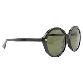 Gucci-Gucci Black Round Monogram Sunglasses-Black