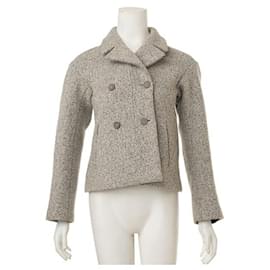Autre Marque-lined Breasted Pea Coat-Grey