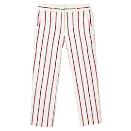 Isabel Marant Etoile-Isabel Marant Etoile Striped Straight Leg Pants-White