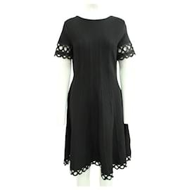 Oscar de la Renta-Oscar De La Renta Classic Little Black Dress With Embroidery-Black