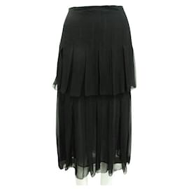 Oscar de la Renta-Oscar De La Renta Black Silk Skirt-Black