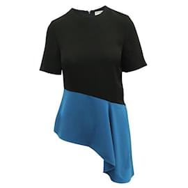 Balenciaga-Balenciaga Black And Blue Asymmetric Top-Black