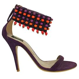 Etro-Etro Scarpe col tacco viola eleganti con decorazioni-Porpora
