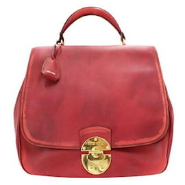 Miu Miu-Miu Miu Bolsa de couro vermelha com alça superior grande-Vermelho
