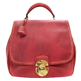 Miu Miu-Miu Miu Bolso grande de cuero rojo con asa superior-Roja