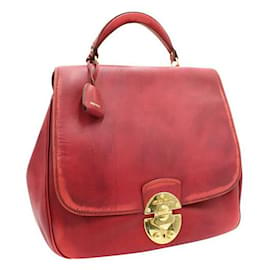 Miu Miu-Miu Miu Grand sac à main en cuir rouge avec poignée supérieure-Rouge