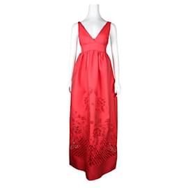 Temperley London-Temperley London Langes Kleid mit Neckholder in Rot-Rot