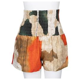 Acne-Acne Studios Pantalones cortos de lino con estampado de pared Natural Supreme de Acne Studios-Multicolor