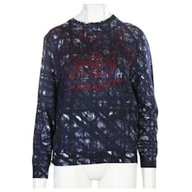 Autre Marque-CONTEMPORARY DESIGNER Embroidered Sweater-Navy blue