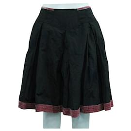 Autre Marque-CONTEMPORARY DESIGNER Dark Grey Skirt with Pink Velvet Fabric-Grey