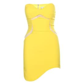 Autre Marque-Mini abito bustier giallo-Giallo
