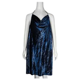 Autre Marque-Vestido azul brillante sin espalda Halston Heritage del diseñador contemporáneo-Azul