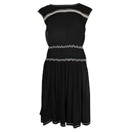 Prada-Prada Black Sleeveless Dress with White Stitching Detail-Black