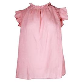 Roseanna-Blusa sem mangas com babado rosa mar-Rosa