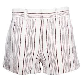 Dior-Pantalones cortos Dior de algodón y seda a rayas color crema y marrón-Crudo