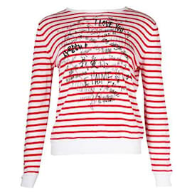 Dior-Dior Dioramour Top I Love You de rayas blancas y rojas-Multicolor