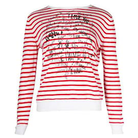 Dior-Dior Dioramour White & Red Striped I Love You Top-Multiple colors