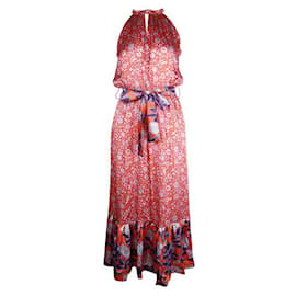 Autre Marque-Robe en soie multicolore de créateur contemporain Ridley London-Autre